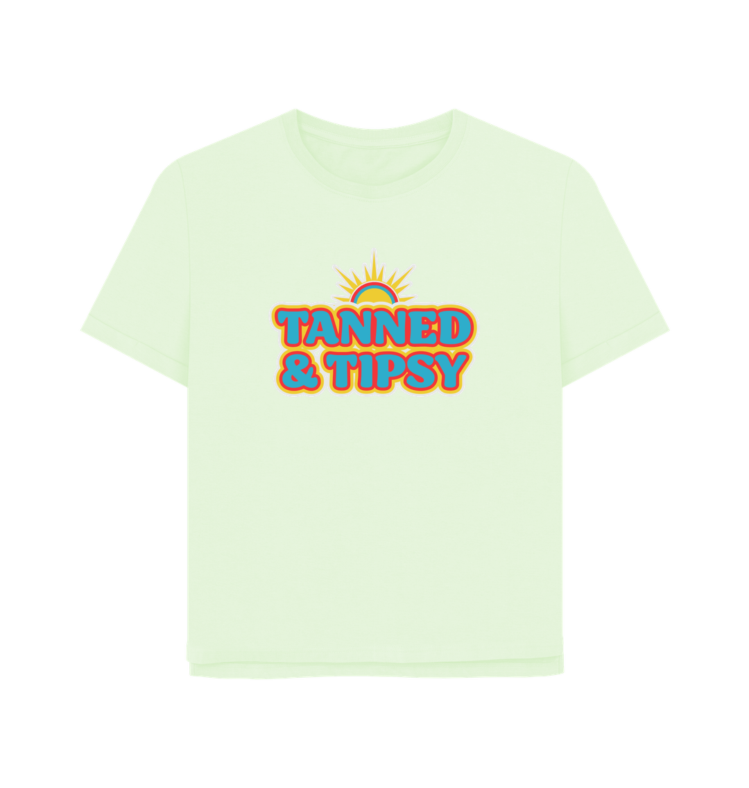 Pastel Green Tanned And Tipsy Women's Relaxed Fit T-shirt