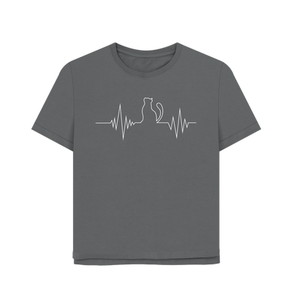 Slate Grey Cat Cardio Woman's Relaxed Fit T-shirt