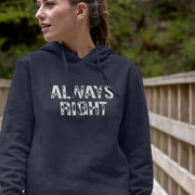 Woman in a dark Matching Couples hoodie with 