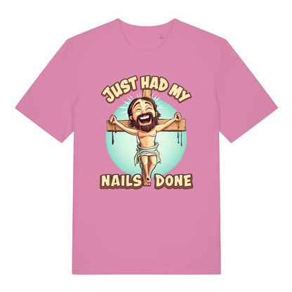 Pink Just Had My Nails Done funny graphic t-shirt with detailed offensive Easter design  