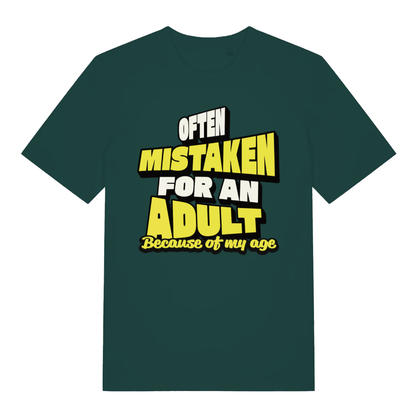 Green Often Mistaken For An Adult funny slogan t-shirt with witty dad design  