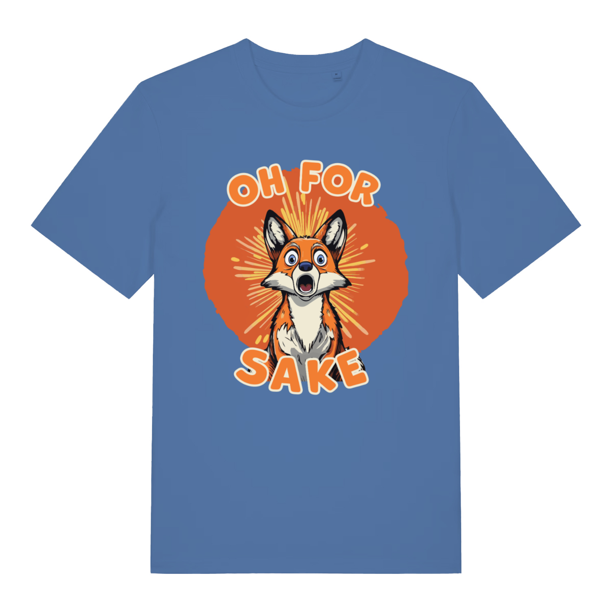 Blue Oh For Fox Sake funny graphic t-shirt showing witty rude animal artwork  