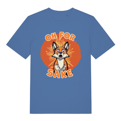 Blue Oh For Fox Sake funny graphic t-shirt showing witty rude animal artwork  
