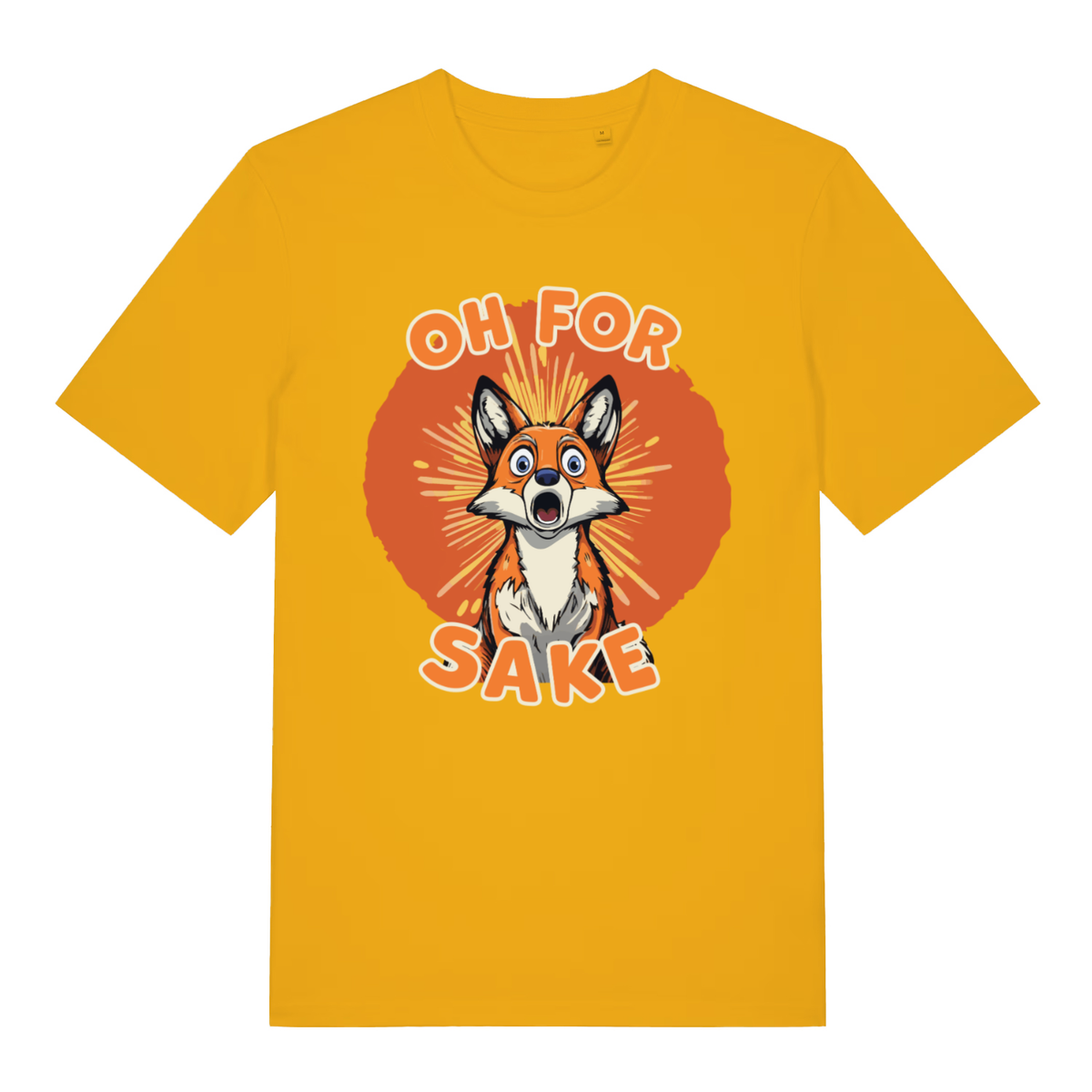 Yellow Oh For Fox Sake funny graphic t-shirt with humorous rude fox design  