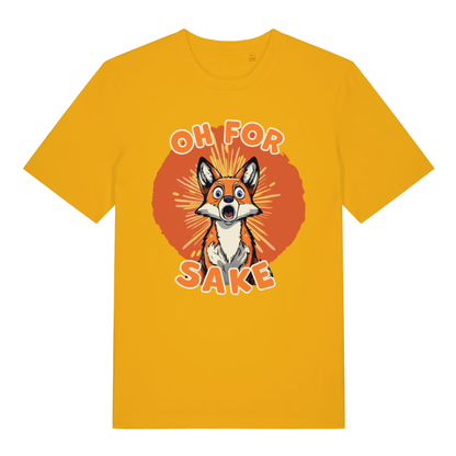 Yellow Oh For Fox Sake funny graphic t-shirt with humorous rude fox design  