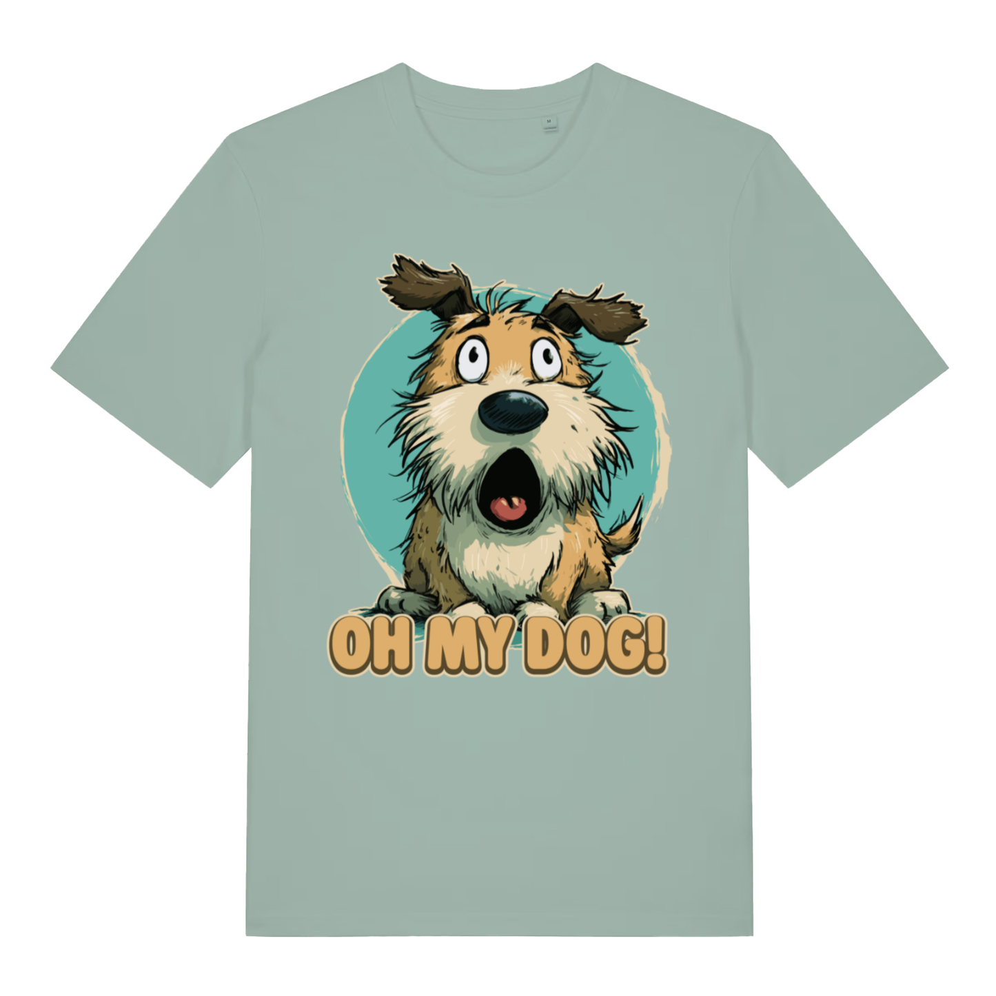 Aloe Oh My Dog funny graphic t-shirt with shocked cartoon puppy  