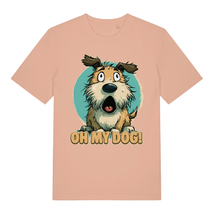 Peach Oh My Dog funny graphic t-shirt showing humorous puppy reaction  