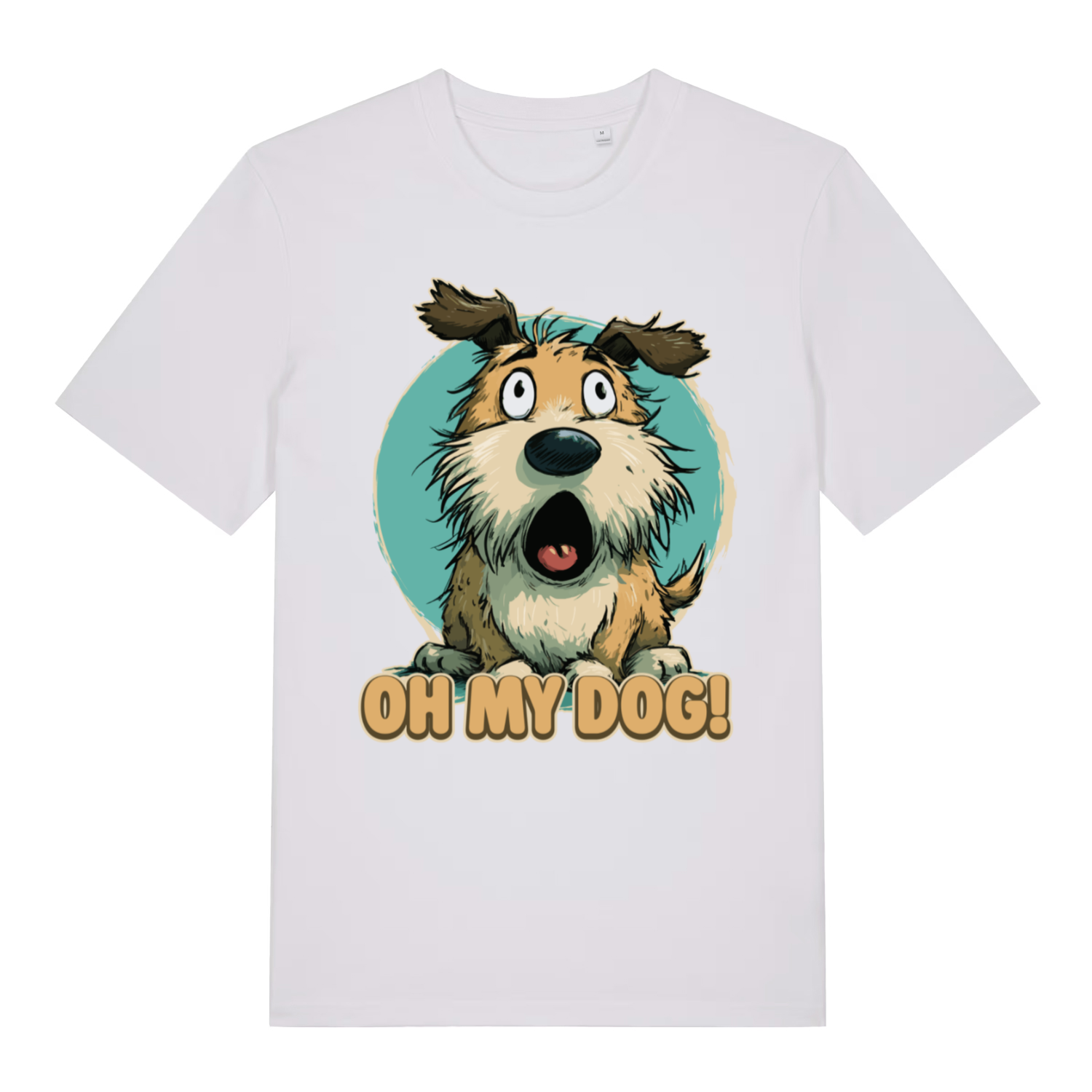 White Oh My Dog funny graphic t-shirt with funny terrier design  