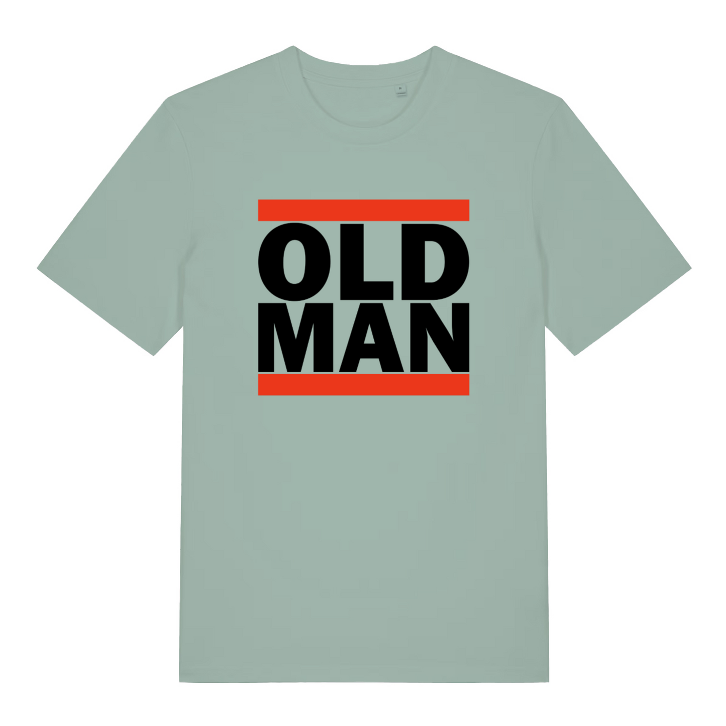 Aloe Old Man funny slogan t-shirt with bold lettering and red bars  