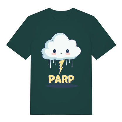 Green Parp Kawaii funny graphic t-shirt with cute thundercloud and PARP text  