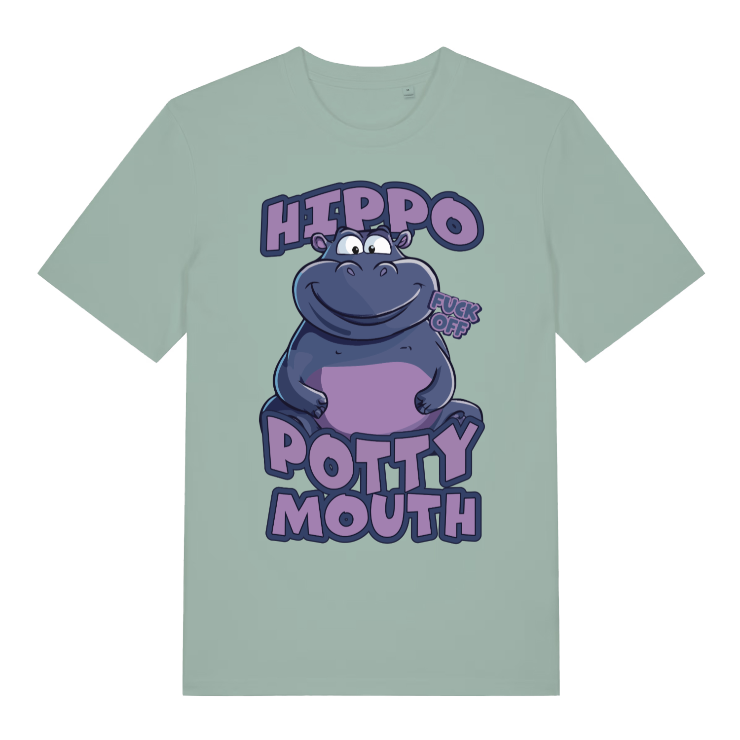 Aloe Hippo Potty Mouth funny graphic t-shirt with cheeky rude hippo design  