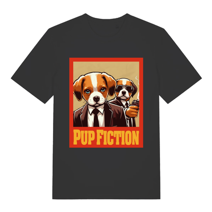 Black Pup Fiction funny graphic t-shirt with cool beagle movie parody design  