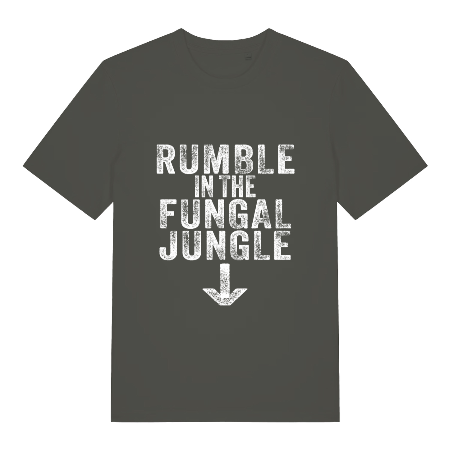 Khaki Rumble In The Fungal Jungle funny slogan t-shirt featuring ultimate mens rude slogan  