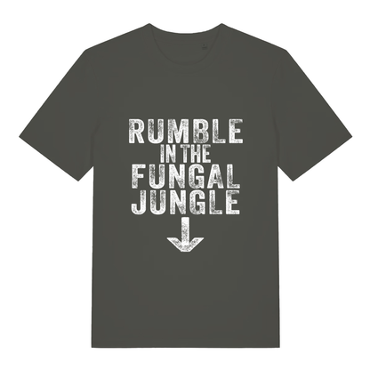 Khaki Rumble In The Fungal Jungle funny slogan t-shirt featuring ultimate mens rude slogan  