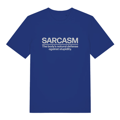 Blue Sarcasm funny slogan t-shirt featuring cheeky sarcastic statement design  