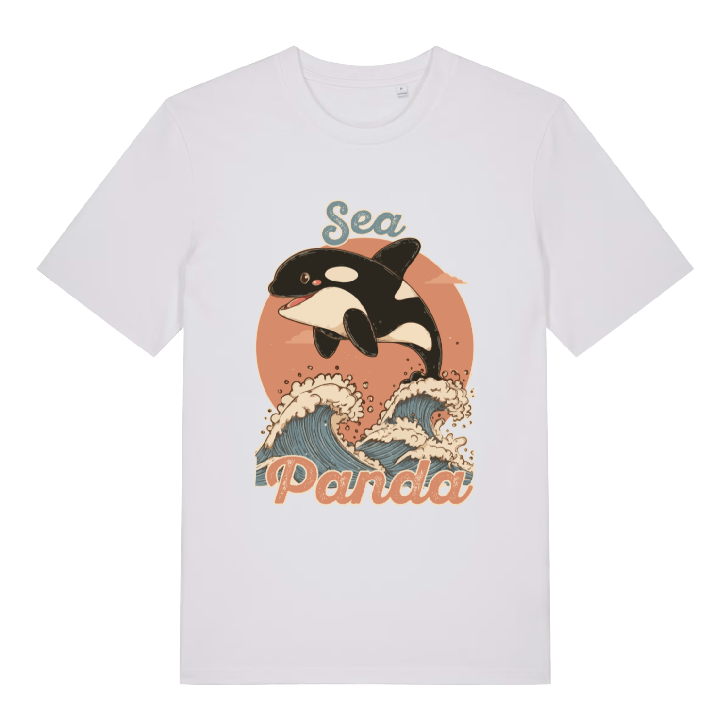 White Sea Panda funny graphic t-shirt with witty sea panda lettering  