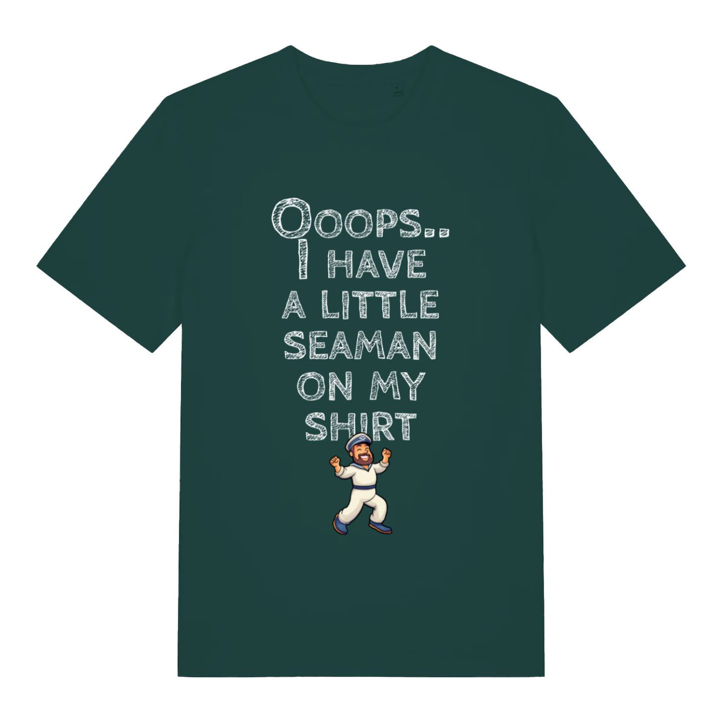 Glazed green Seaman funny rude slogan t-shirt featuring cheeky sailor graphic  