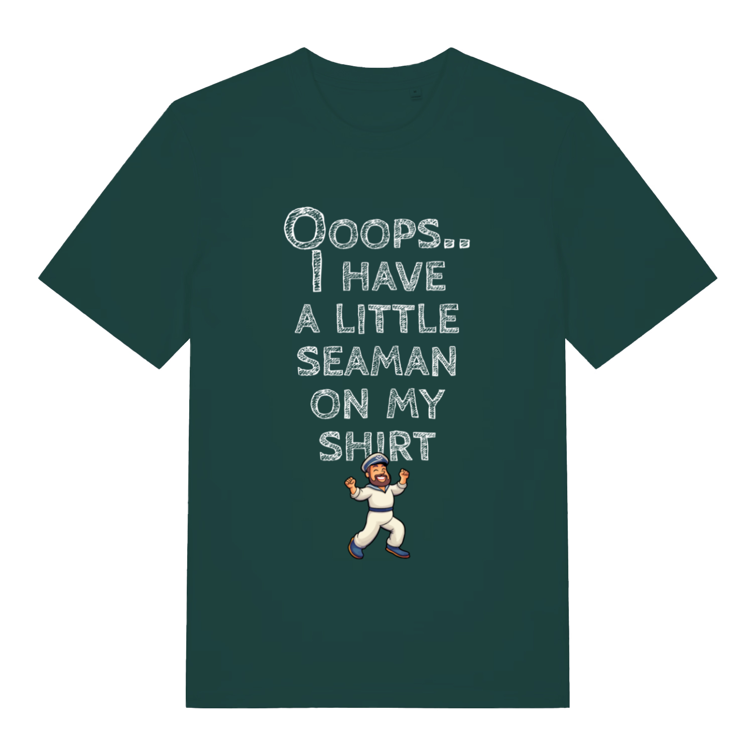 Glazed green Seaman funny rude slogan t-shirt featuring cheeky sailor graphic  