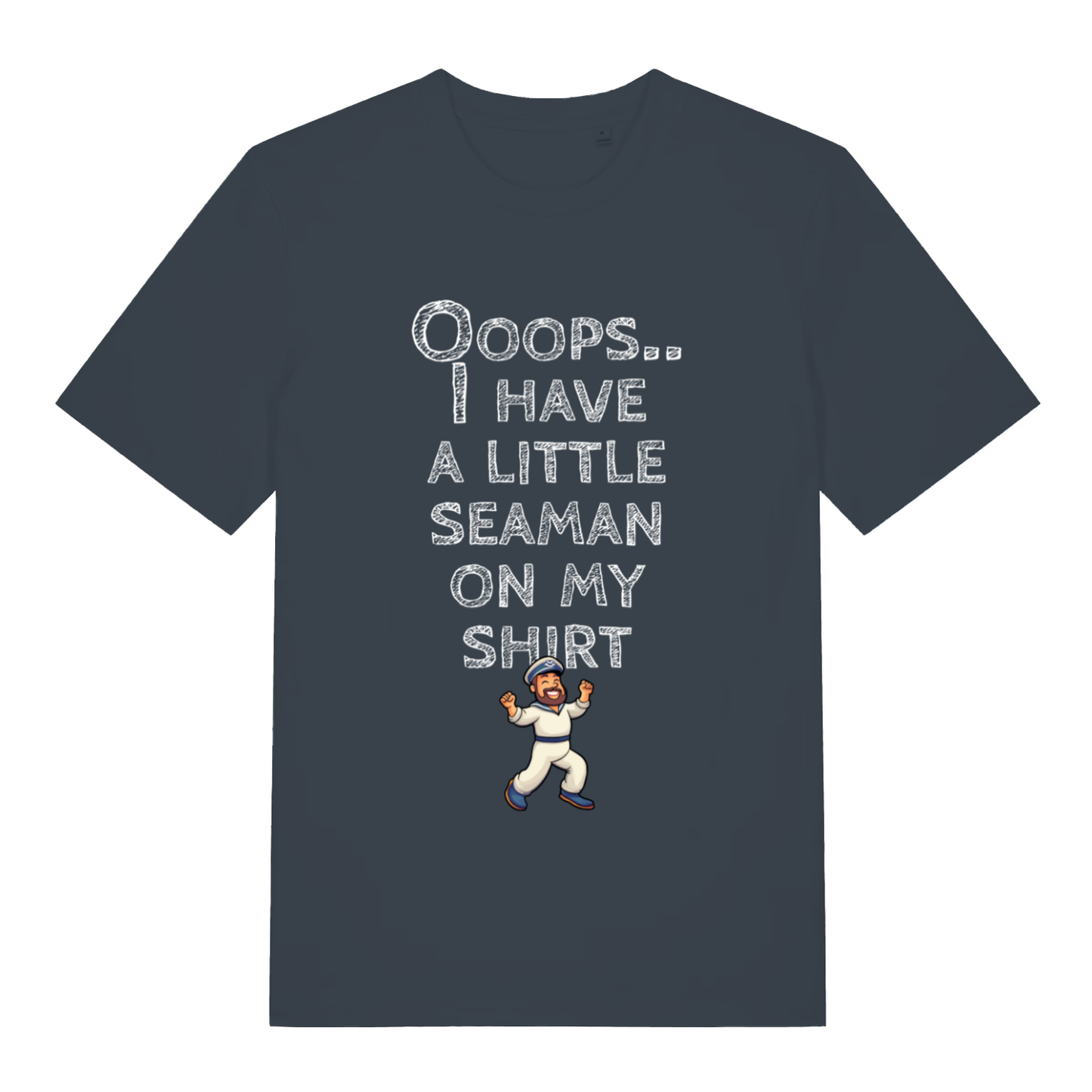 Ink grey Seaman funny rude slogan t-shirt with bold chalk-style lettering  