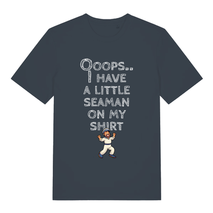 Ink grey Seaman funny rude slogan t-shirt with bold chalk-style lettering  