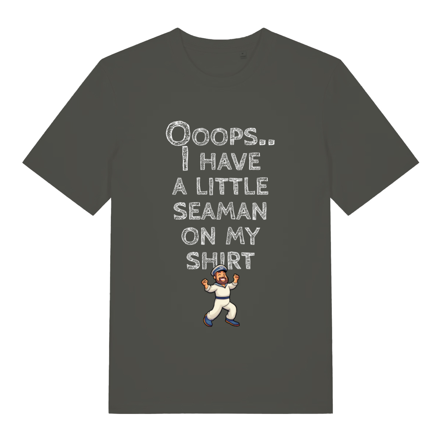 Khaki Seaman funny rude slogan t-shirt showing classic offensive seaman design  
