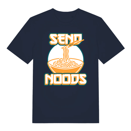 Navy Send Noods funny graphic t-shirt showing classic food pun design  