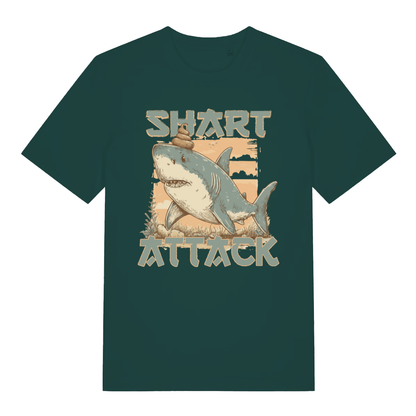 Glazed green Shart Attack funny graphic t-shirt featuring cheeky shark attack artwork  