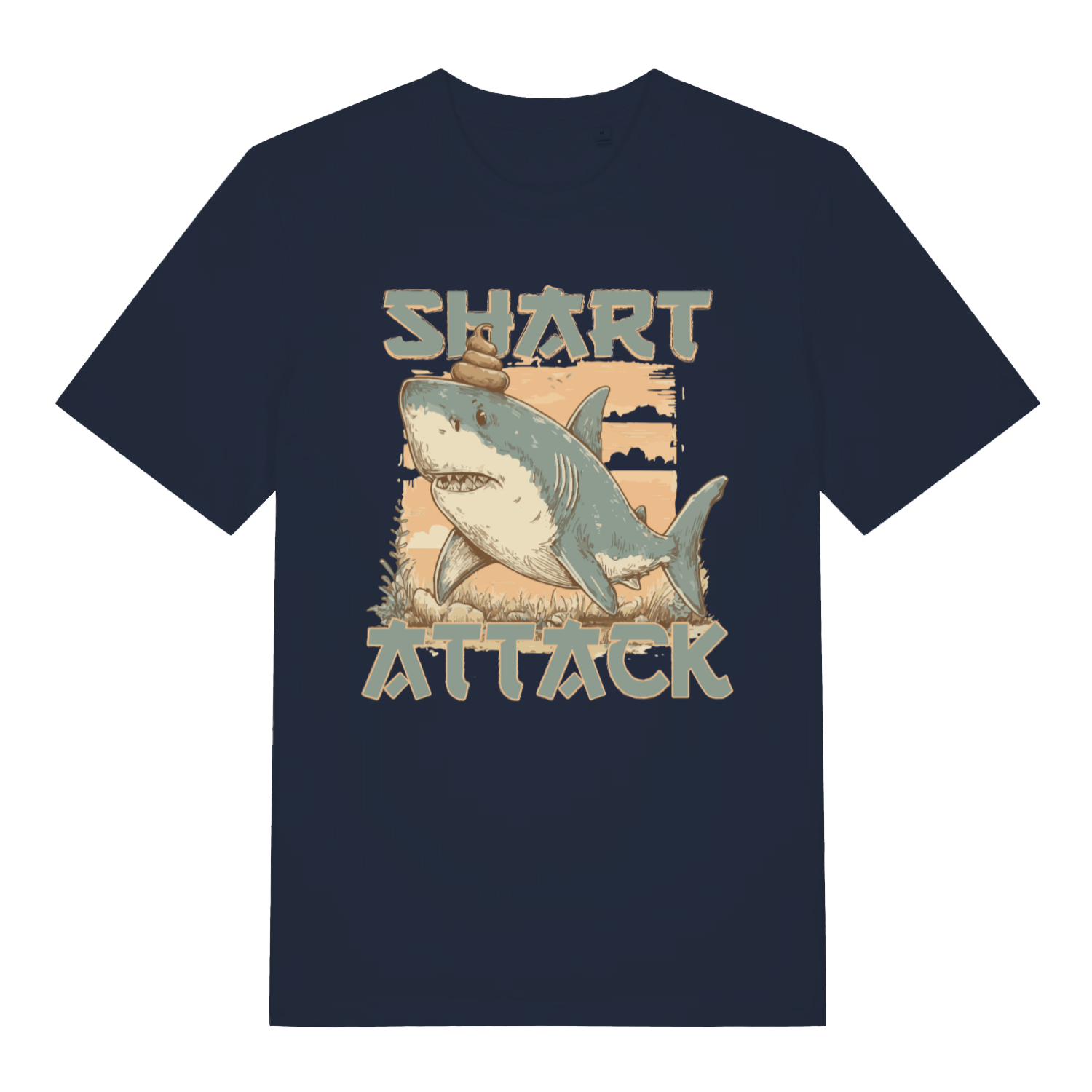 Navy Shart Attack funny graphic t-shirt with bold shart attack lettering  