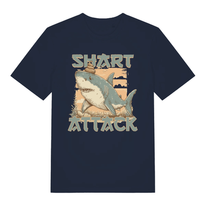 Navy Shart Attack funny graphic t-shirt with bold shart attack lettering  