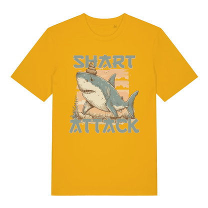 Yellow Shart Attack funny graphic t-shirt featuring ultimate shart shark graphic  