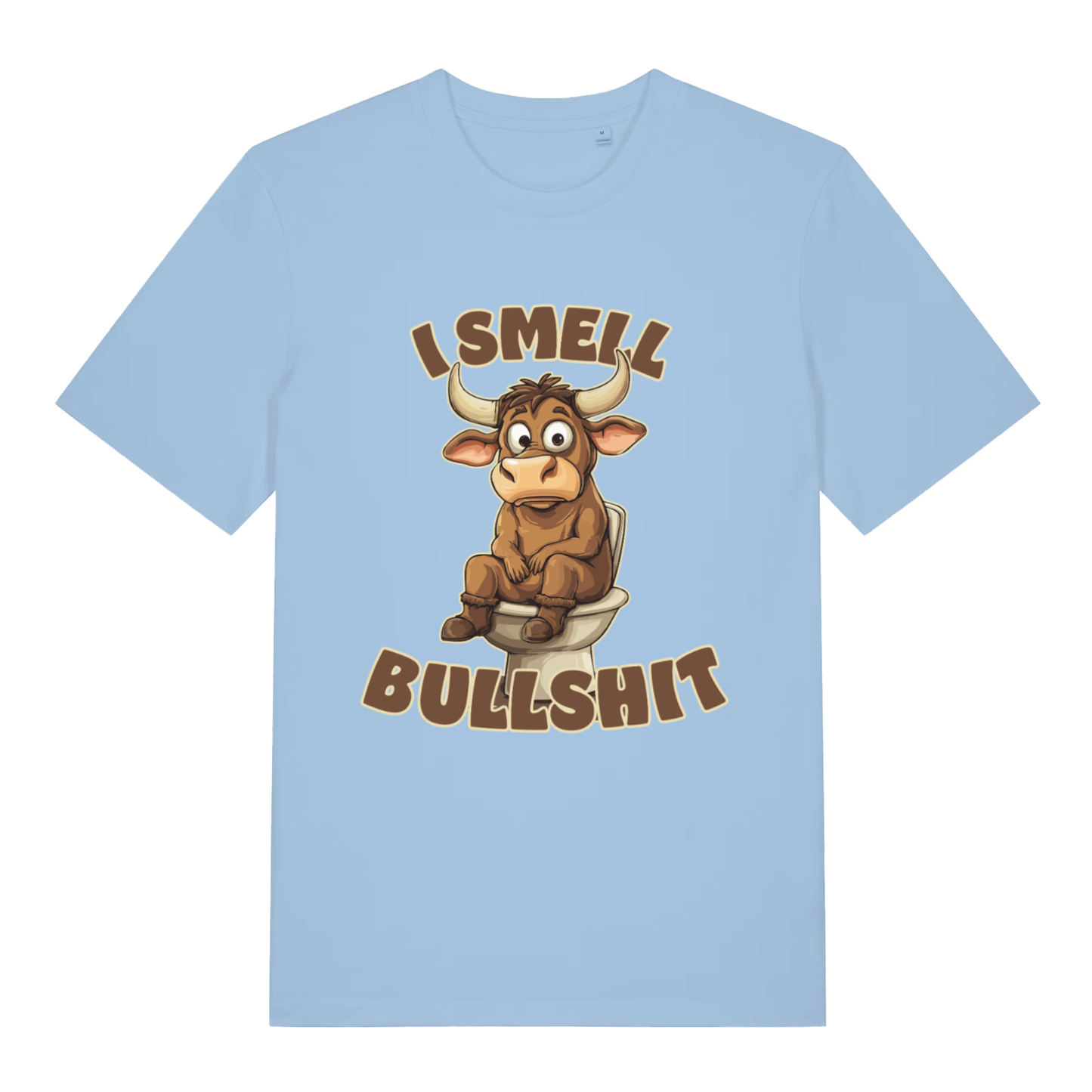 Blue Soul I Smell Bullshit funny animal t-shirt featuring cheeky bull graphic  