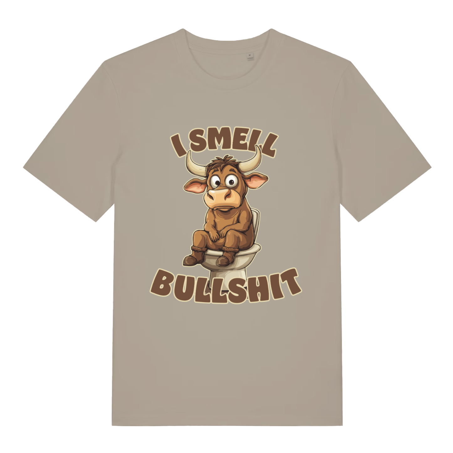 Stone I Smell Bullshit funny animal t-shirt with classic bull toilet print  