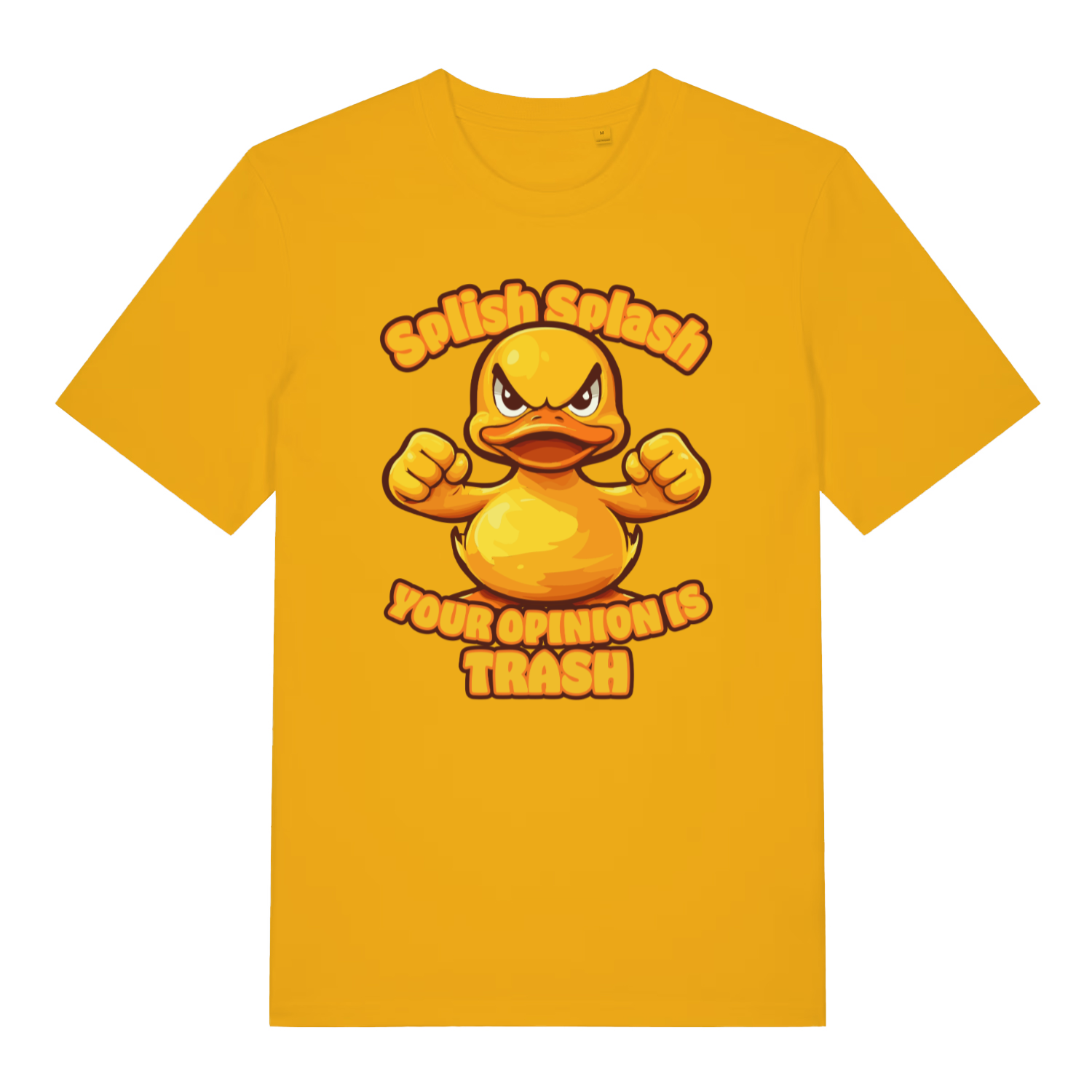 Yellow Splish Splash Your Opinion Is Trash funny animal t-shirt featuring ultimate savage duck graphic  