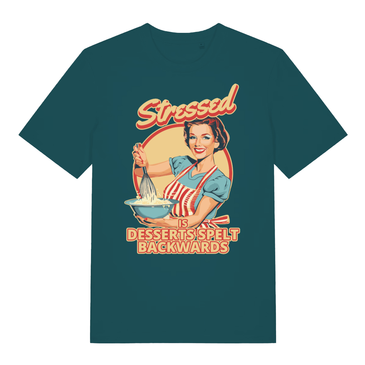Stargazer Stressed Is Desserts Spelt Backwards funny slogan t-shirt with cheeky housewife design  