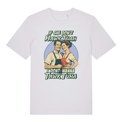 White Talk Tuah funny slogan t-shirt featuring ultimate cheeky spit banter  