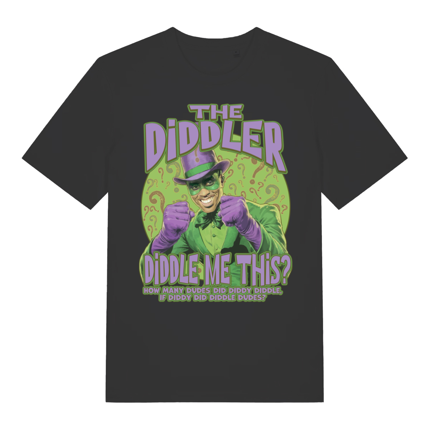 Black The Diddler funny graphic t-shirt featuring cheeky rude meme print  