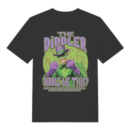 Black The Diddler funny graphic t-shirt featuring cheeky rude meme print  