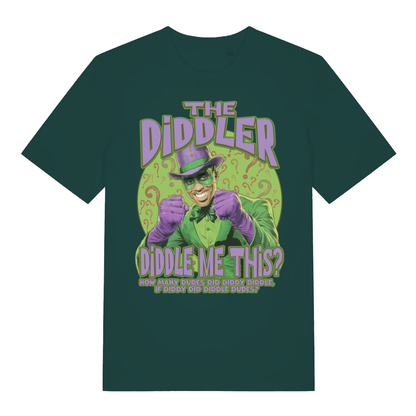 Glazed green The Diddler funny graphic t-shirt with classic offensive lettering  