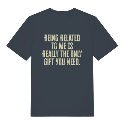 Ink grey The Gift funny slogan t-shirt showing witty dad present design  