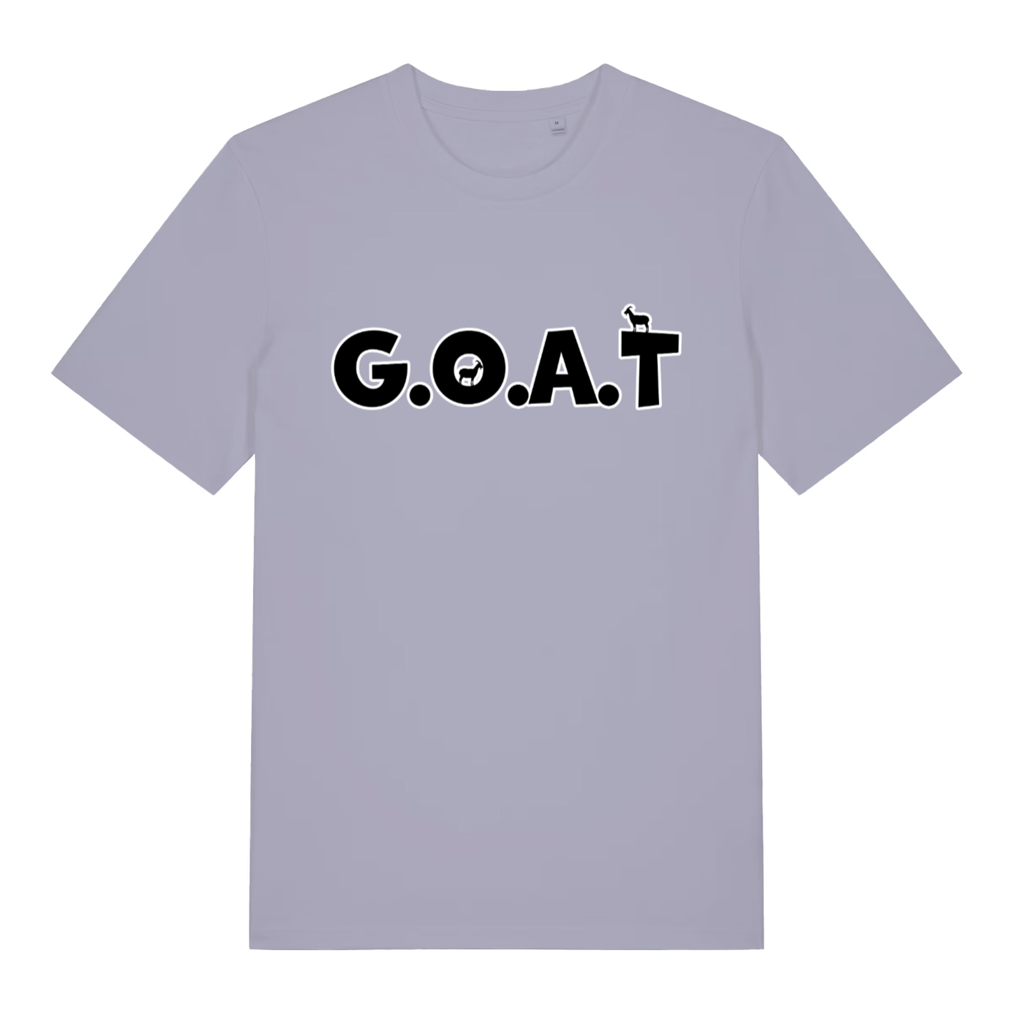Lavender The GOAT women’s funny animal pun t-shirt featuring classic legendary goat graphic  