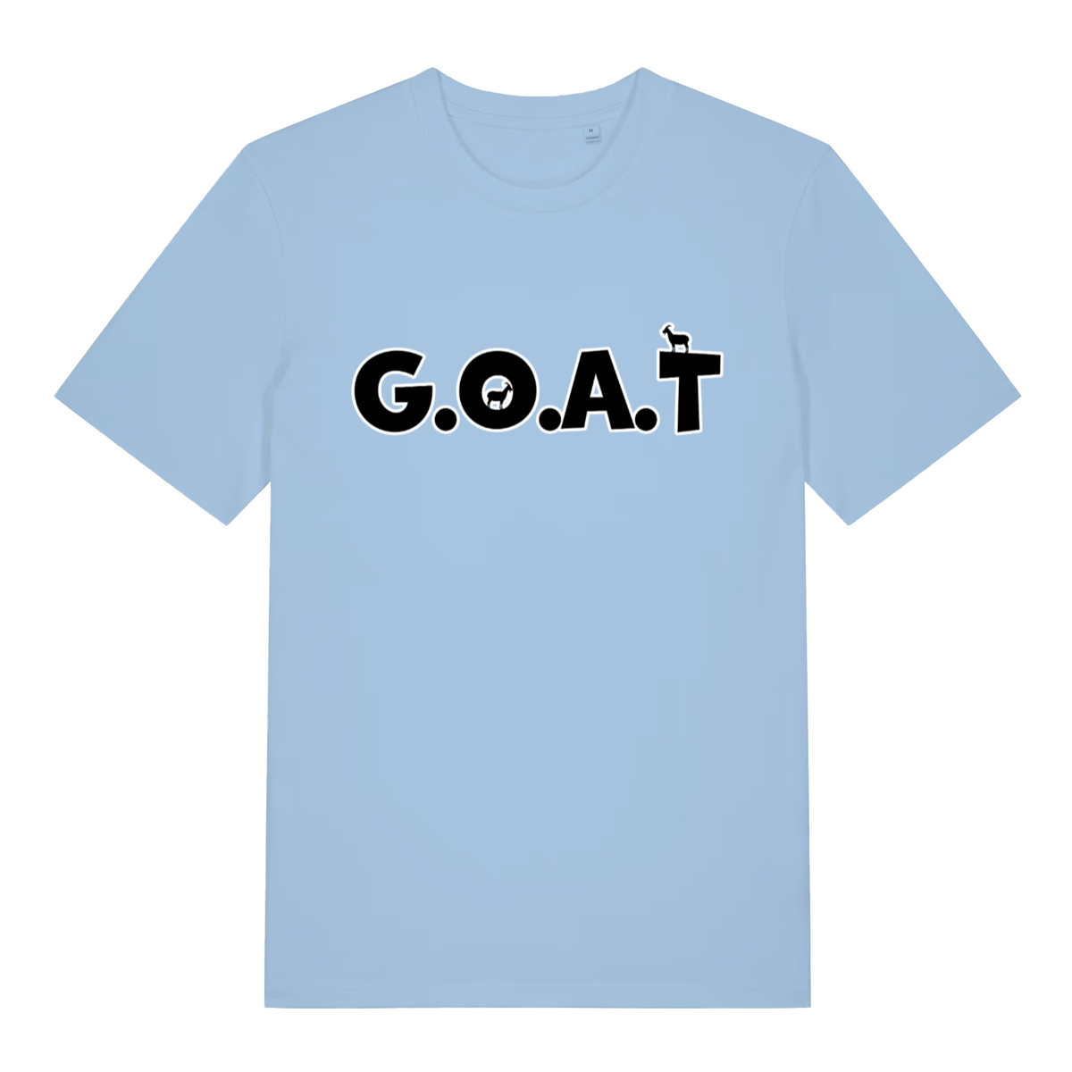 Sky blue The GOAT women’s funny animal pun t-shirt featuring ultimate Greatest Of All Time graphic  