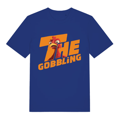 Blue The Gobbling funny Christmas turkey t-shirt with witty wide-eyed turkey design  
