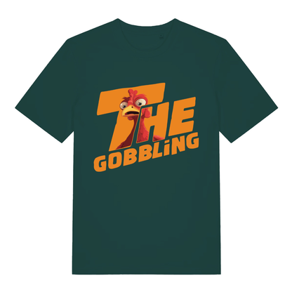 Green The Gobbling funny Christmas turkey t-shirt showing classic Christmas day turkey print  