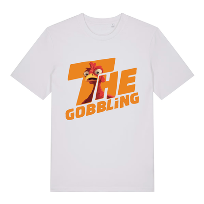 White The Gobbling funny Christmas turkey t-shirt with ultimate Christmas turkey banter design  