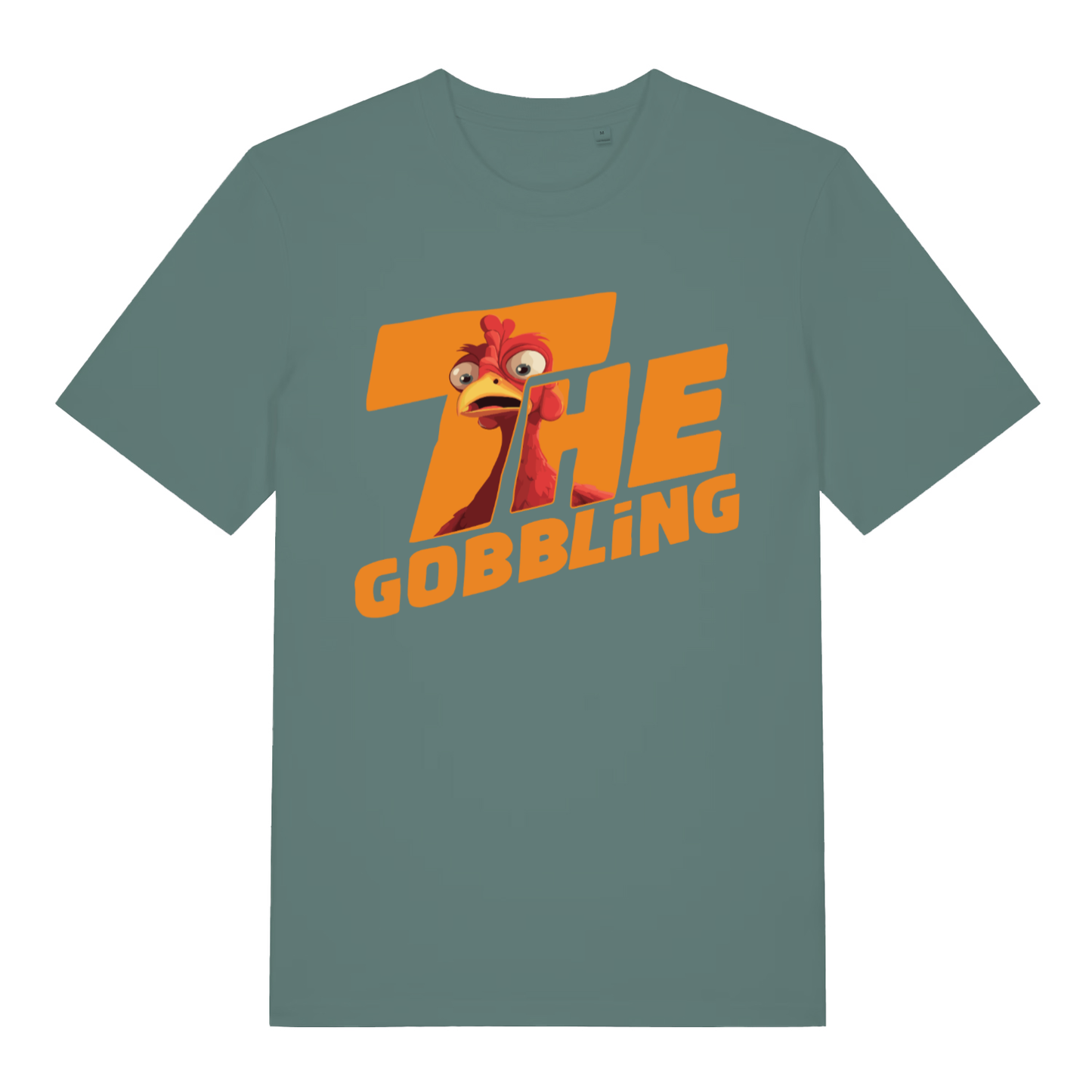 Green Bay The Gobbling women’s funny Christmas turkey t-shirt featuring bold orange festive turkey graphic  