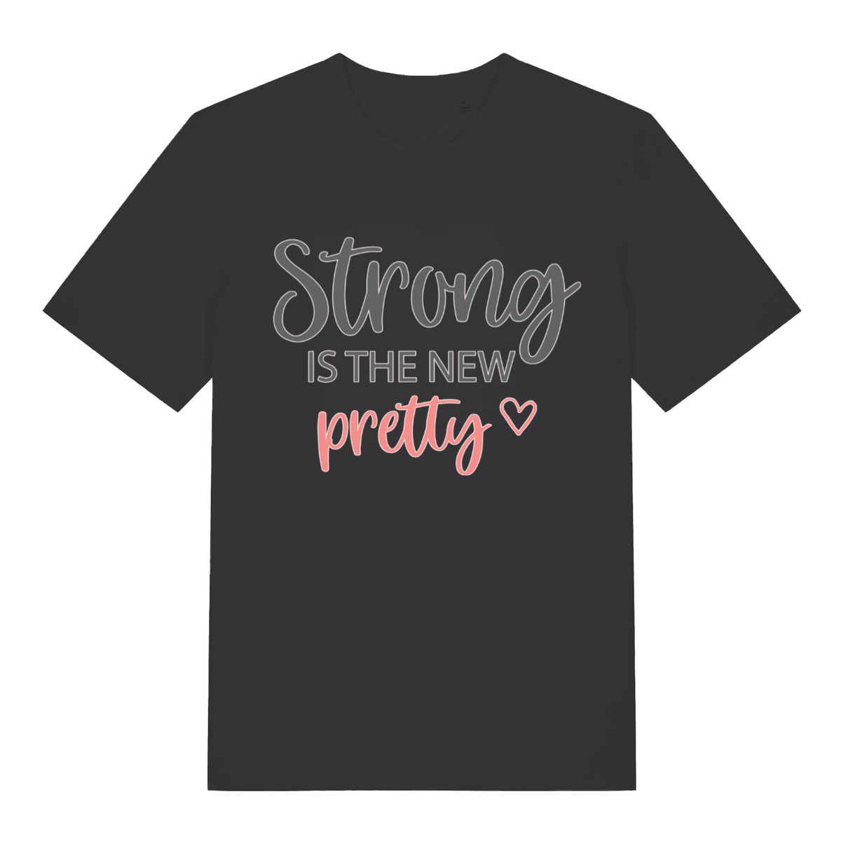 Black The New Pretty women’s motivational slogan t-shirt with Strong is the new pretty design  