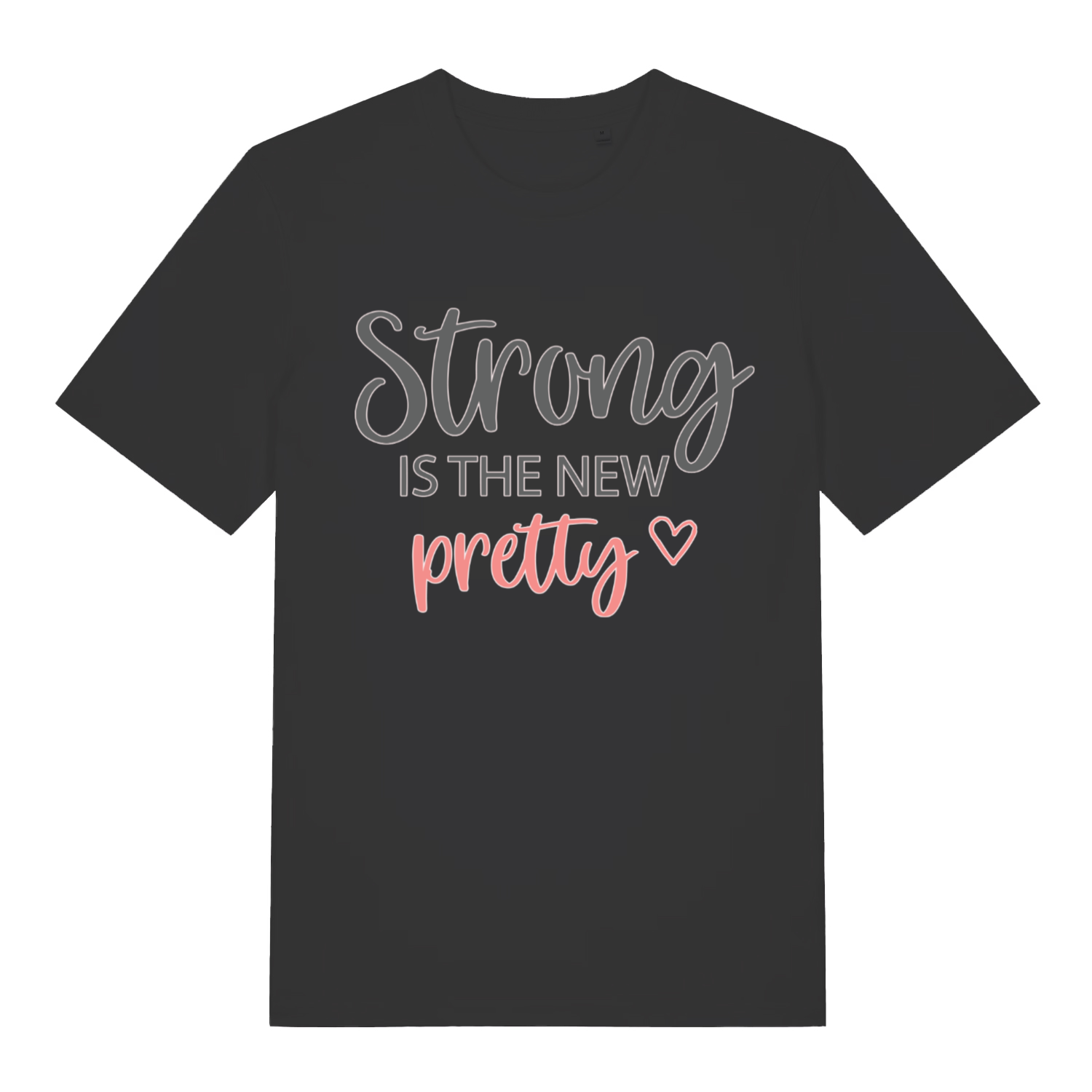 Black The New Pretty women’s motivational slogan t-shirt with Strong is the new pretty design  