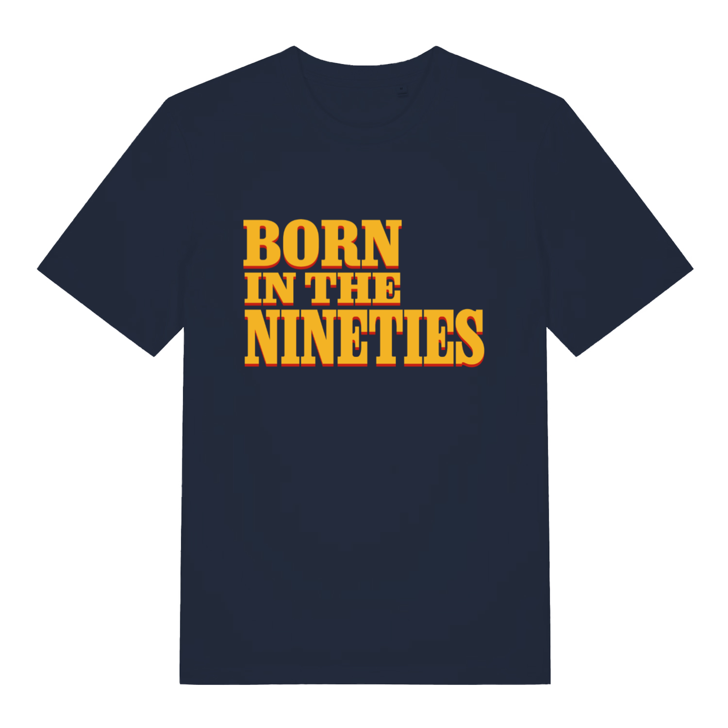 Navy Blue The Nineties women’s funny slogan t-shirt featuring classic 90s block font design  