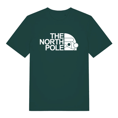 Glazed green The North Pole funny Christmas t-shirt with witty Santa logo print  