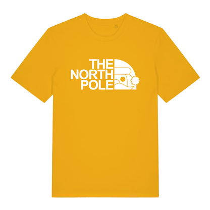 Yellow The North Pole funny Christmas t-shirt featuring ultimate Santa parody graphic  